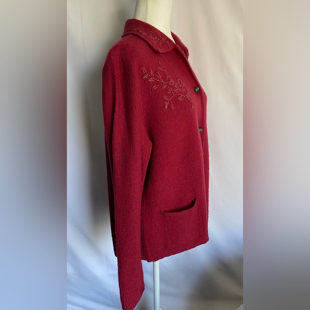 Classic Elements Deep Red Women's Button-Up Coat … - image 4